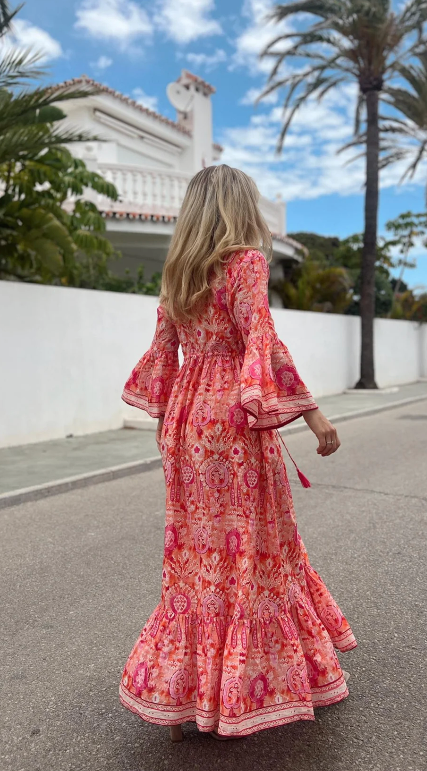 Rah Oslo Maria Dress Orange Ikat