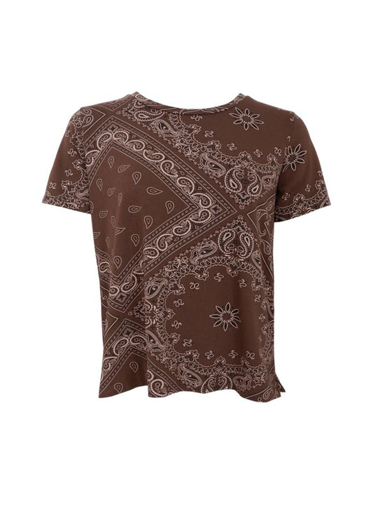 Black Colour Zelda SS T-Short Coffee Paisley
