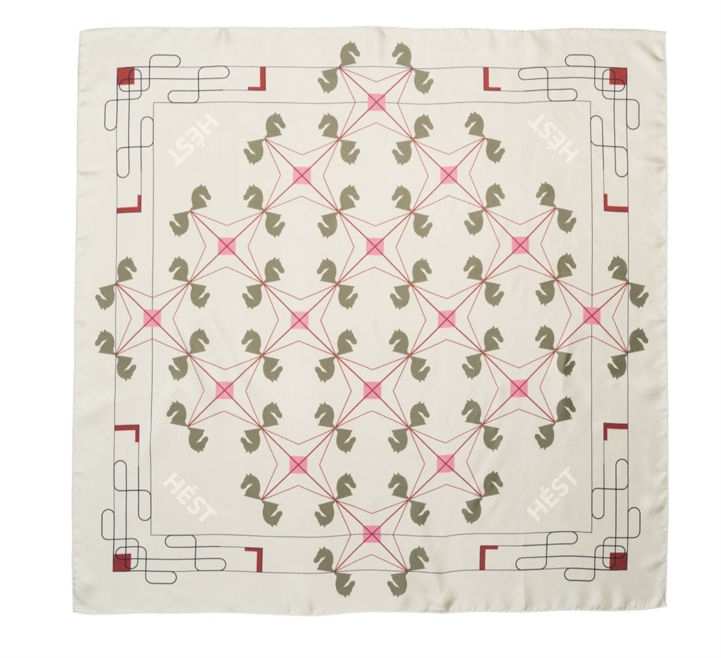 HÉST Eliza Silk Scarf Small Gray Green