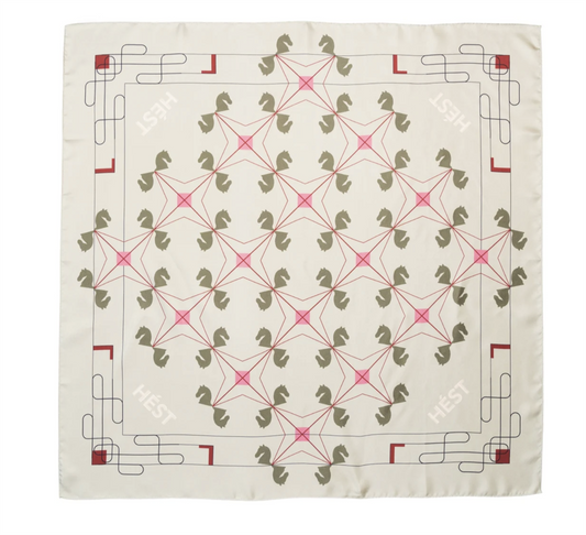 HÉST Eliza Silk Scarf Small Gray Green