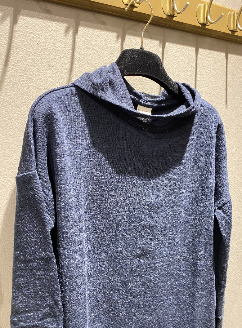 By Basics 4038 Hoodie Loose Midnight Blue Melange