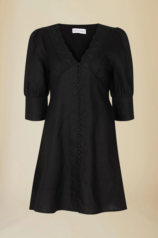 Line of Oslo Kit Linen Dress Black
