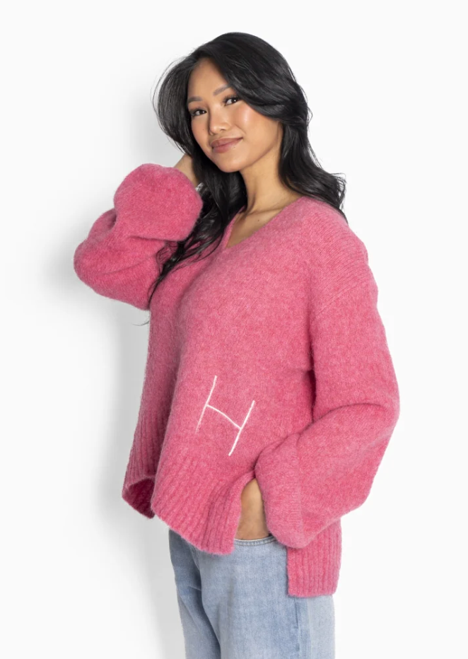 HÉST Sofie V-Neck Sweater Chateau Rose