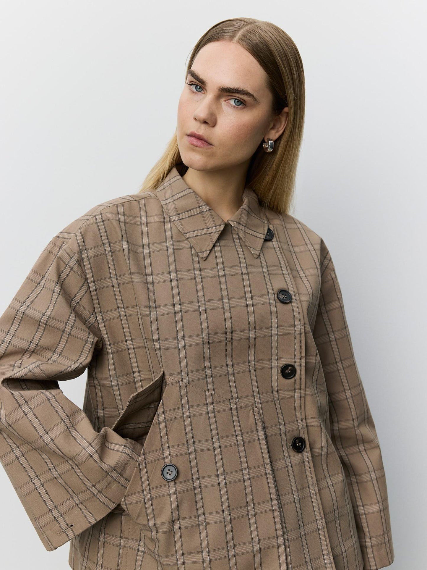 Sofie Schnoor Agatha Check Jacket Light Brown