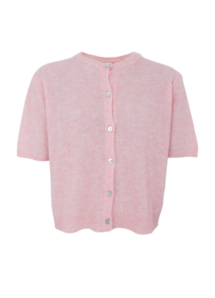 Black Colour Dell SS Cardigan Rose