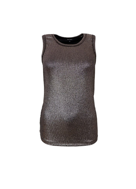 Black Colour Glamy Tank Top Gun Metal