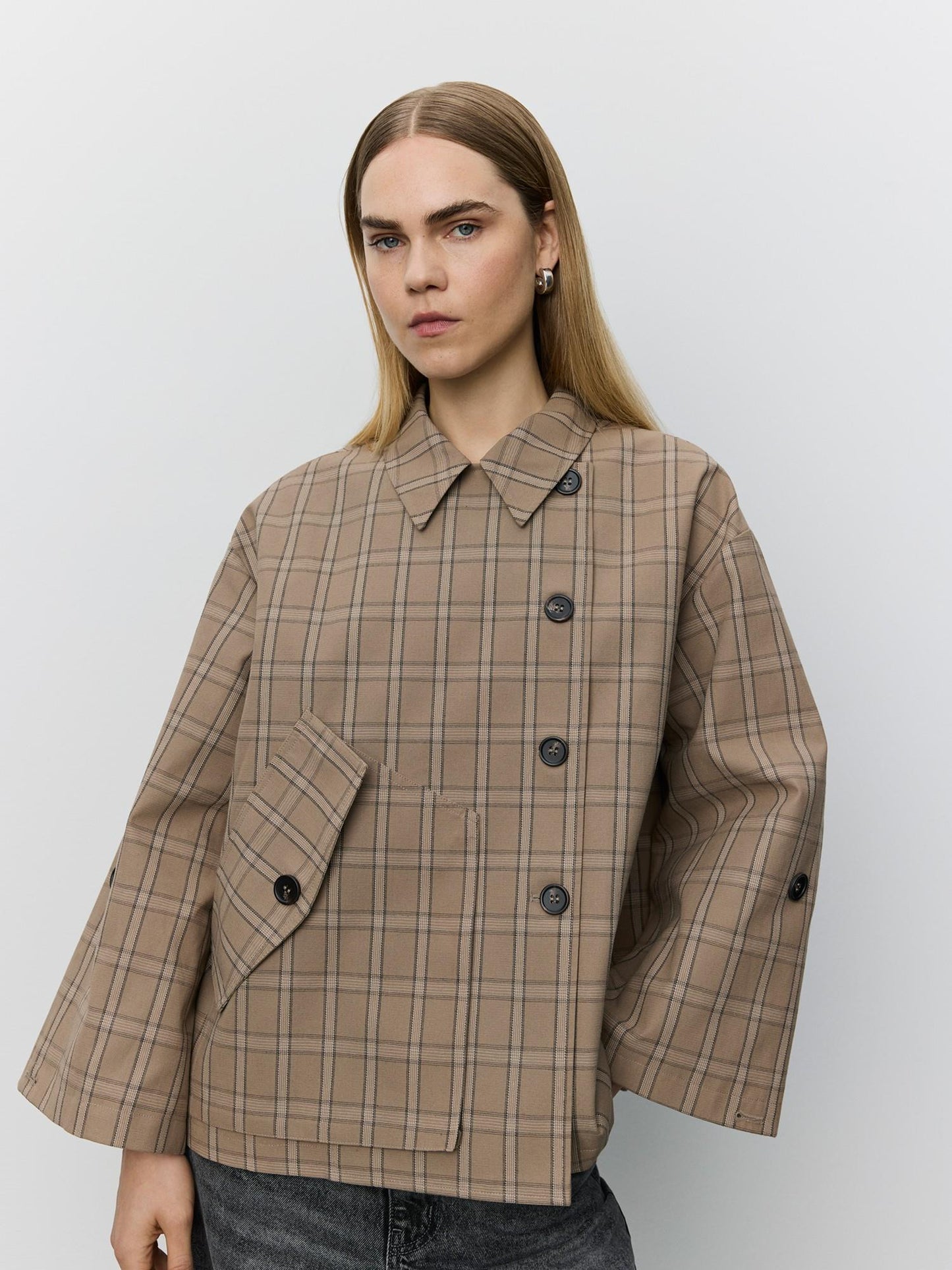 Sofie Schnoor Agatha Check Jacket Light Brown