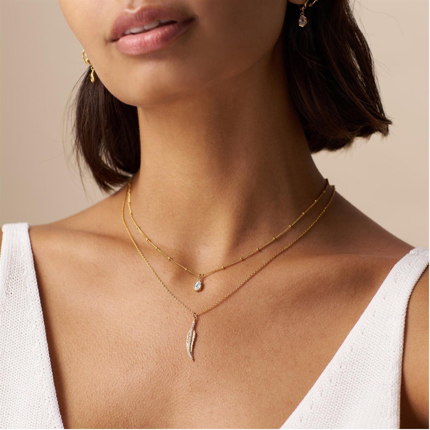 Orelia Organic Crystal Necklace Gold