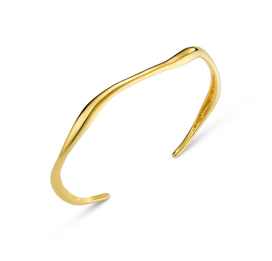 Orelia Fine Wave Bangle Gold