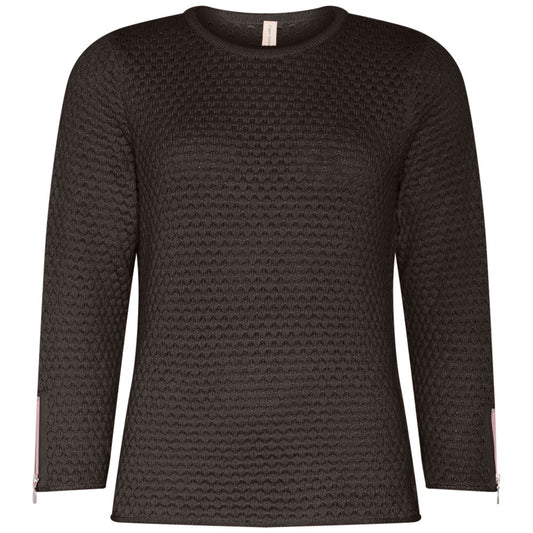 Skovhuus Genser m/ 3/4 arm brown melange