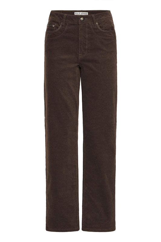 Pulz Sally HW Pant Straight Leg Espresso
