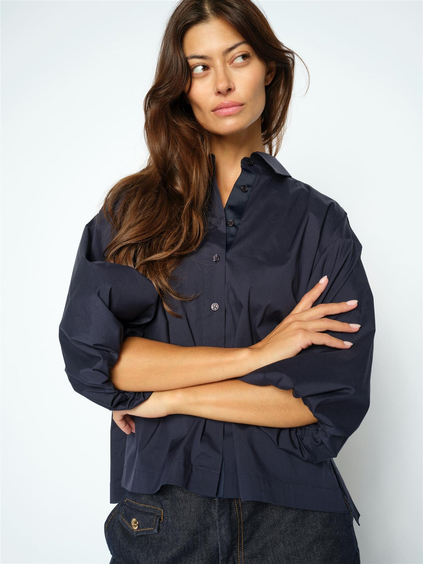 Mos Mosh Vinita 3/4 Shirt Salute Navy