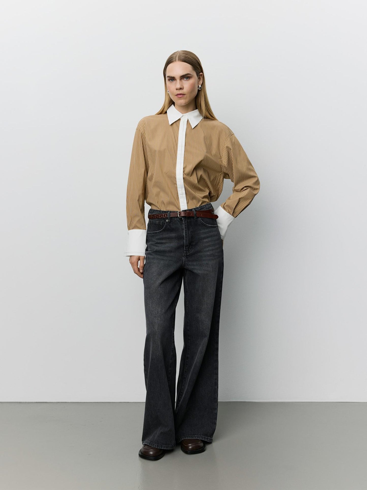 Sofie Schnoor Allison Double-Cuff Shirt Maple Brown