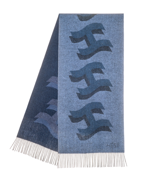 HÉST York Scarf Blue With Dark Blue