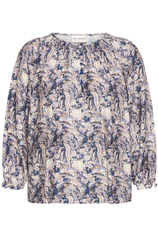Pulz Pernille Blouse Dark Blue Paisley