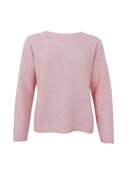 Black Colour Dell LS Knit Jumper Lt. Rose