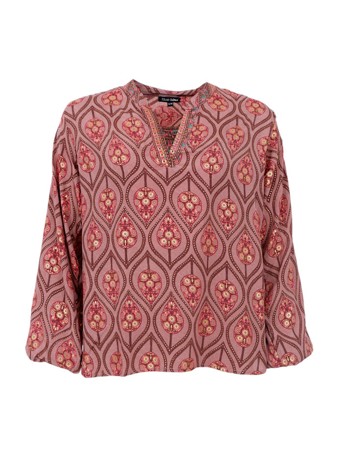 Black Colour Luna Blouse Powder Tulip
