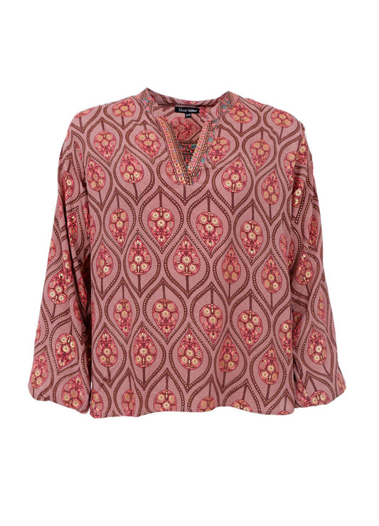 Black Colour Luna Blouse Powder Tulip