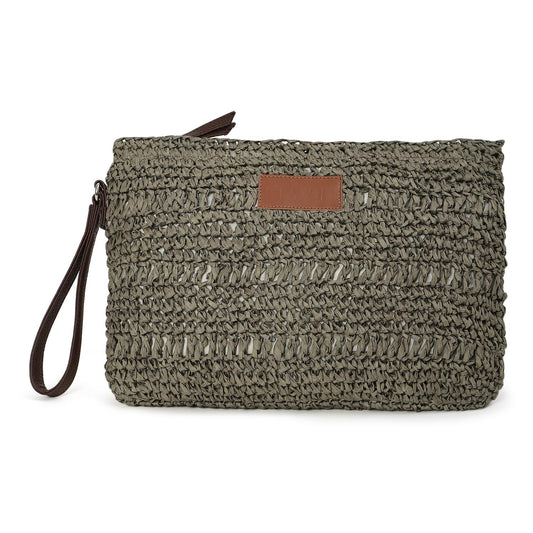 Close to my Heart Raffia Pouch Khaki Green