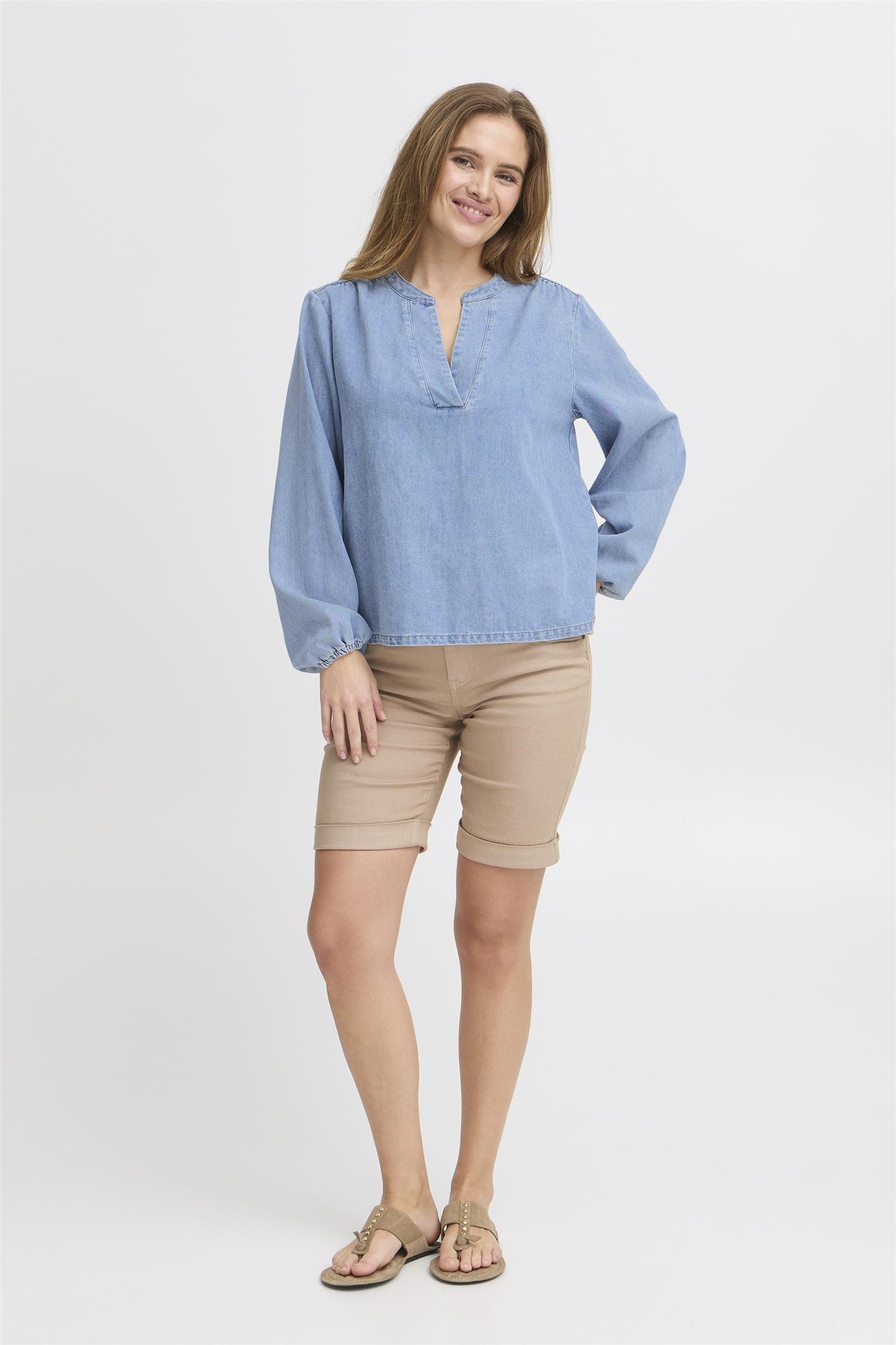 Pulz Malia Blouse Light Blue Denim