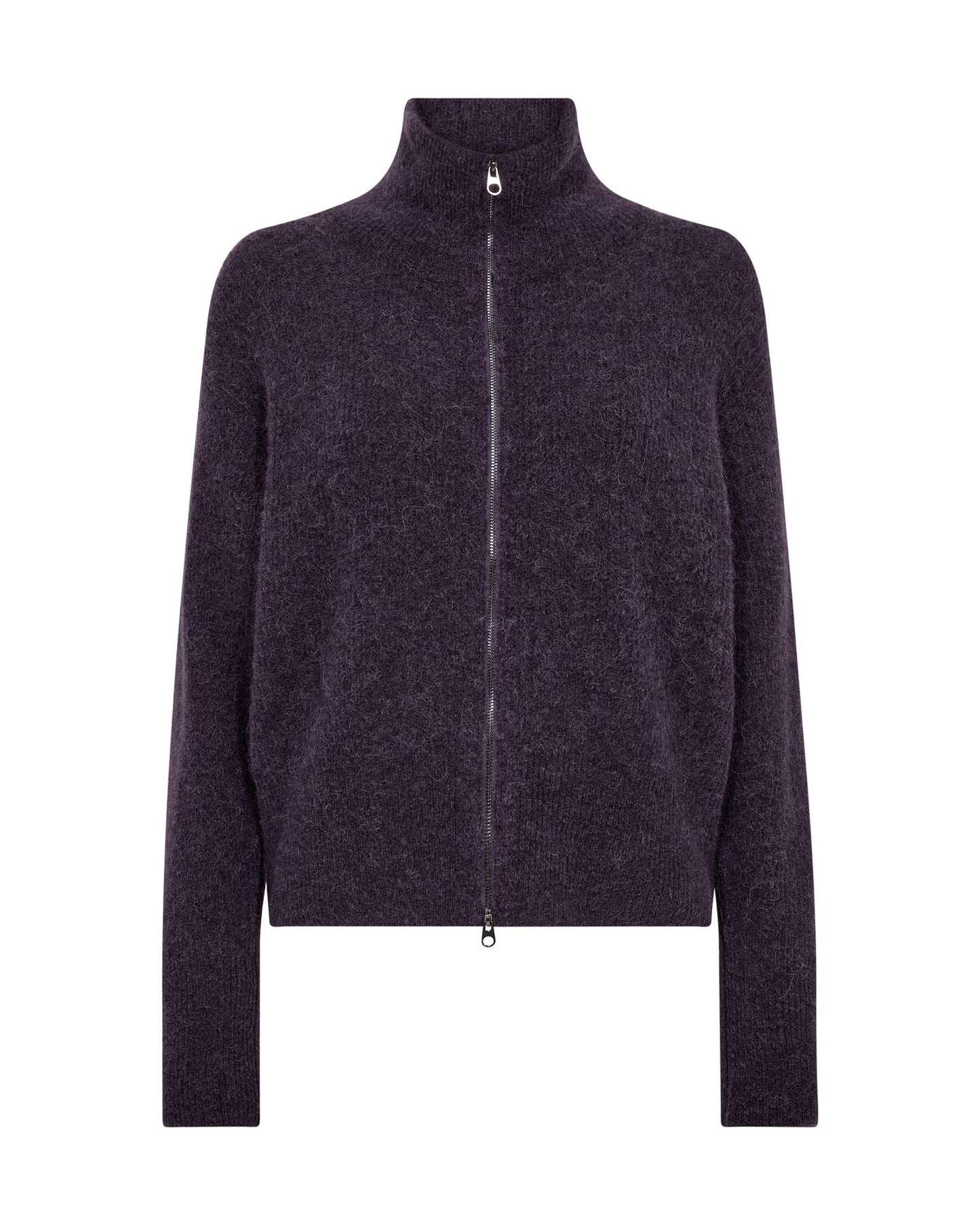 Mos Mosh Thora Knit Zip Cardigan Sweet Grape