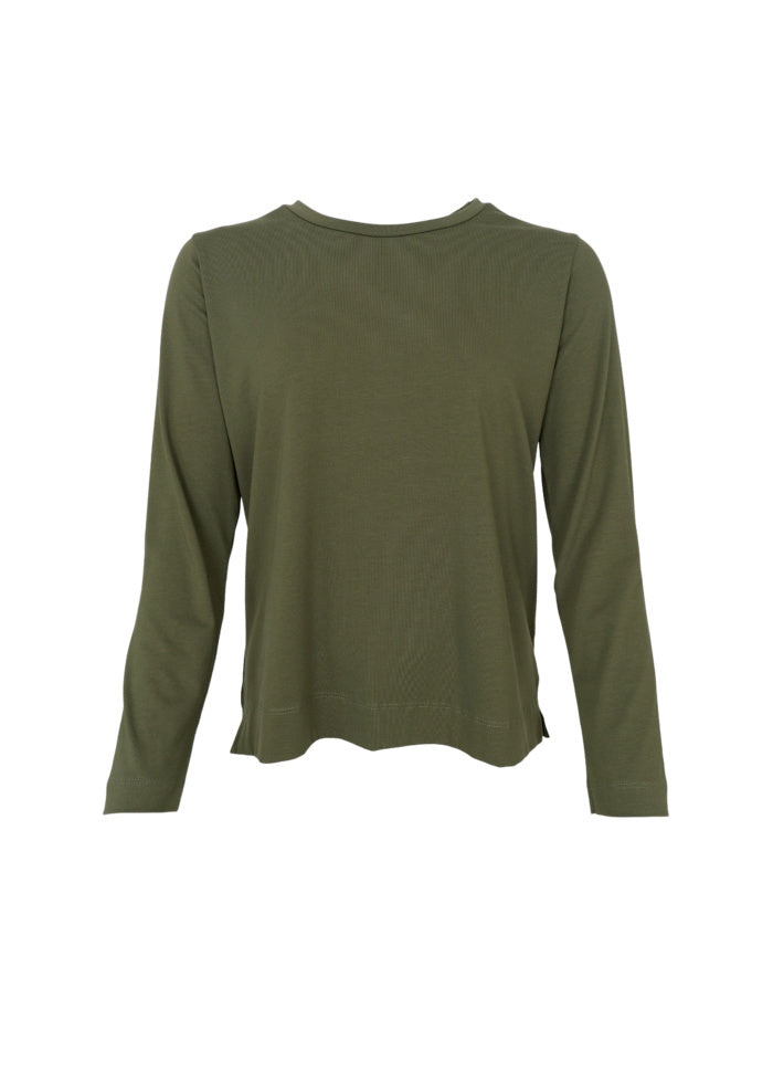 Black Colour May LS Tee Army