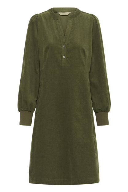 Culture Ula Rhaena LS Dress Burnt Olive