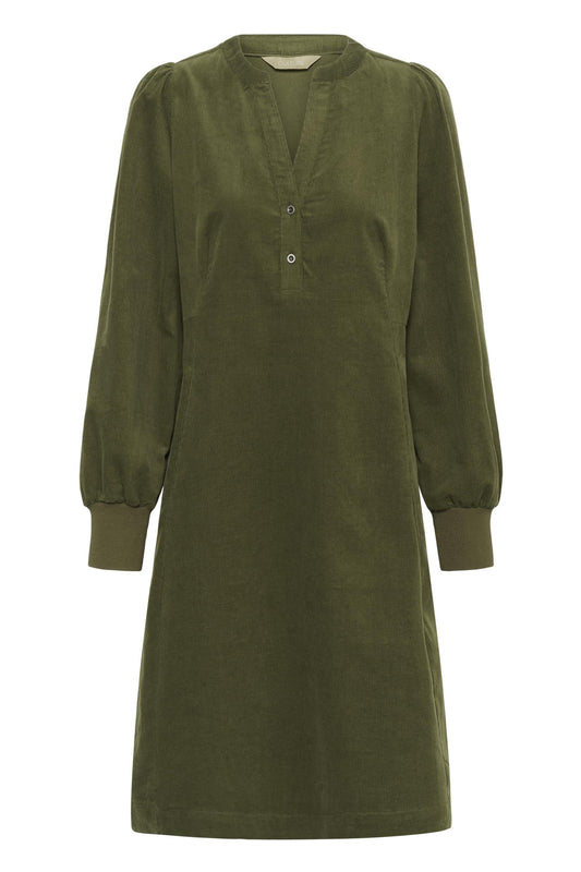 Culture Ula Rhaena LS Dress Burnt Olive