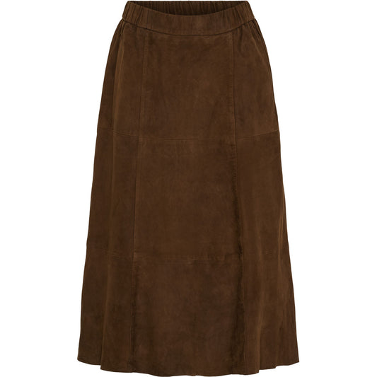Notyz Suede Skirt Dark Chocolate Brown