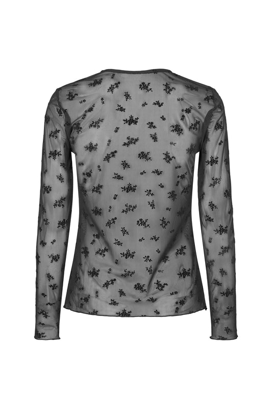 Rue de Femme Round Neck Blouse Black