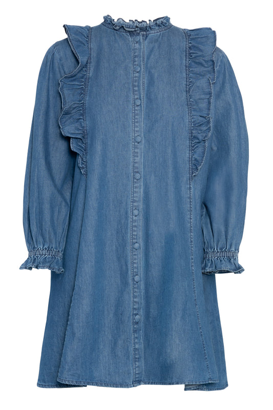 Rah Oslo Denim Dress Ruffle Denim