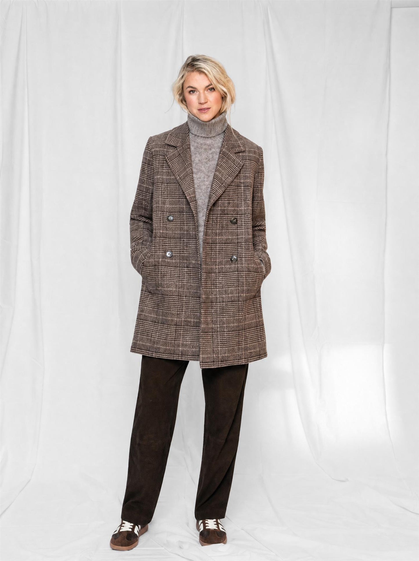 Close to my Heart Madison Check Coat Brown