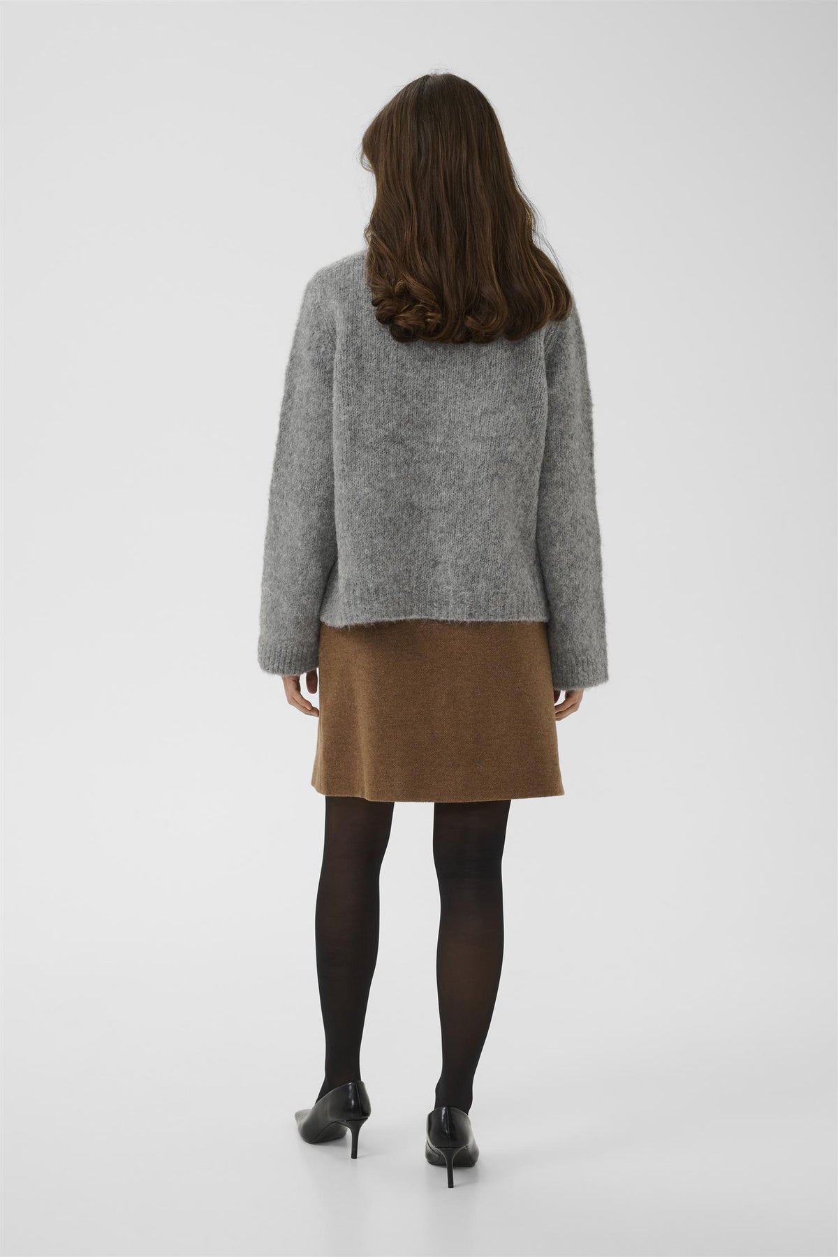 Culture Anthea V-Neck Pullover Grey Melange