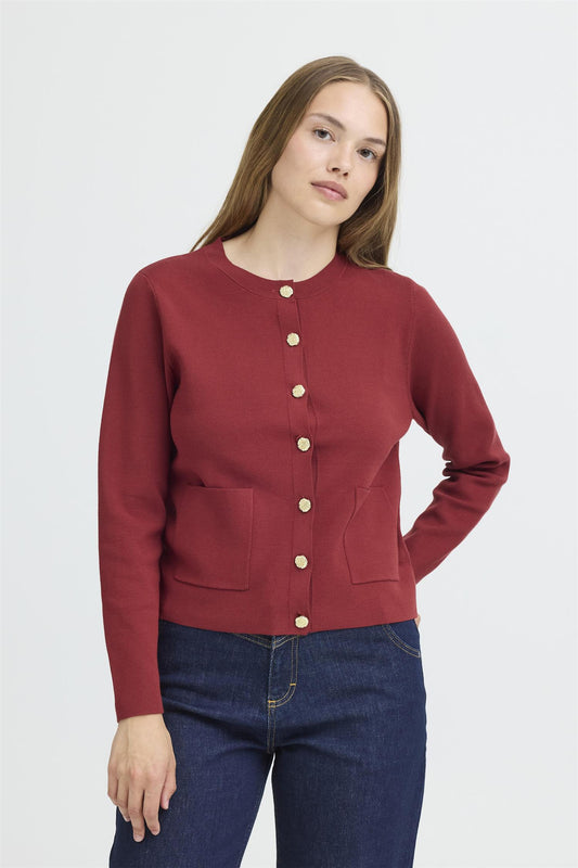 Pulz Sara Short Cardigan Spiced Apple