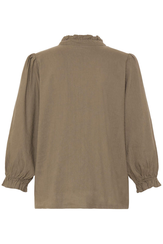 Pulz Luca Frill Blouse Walnut