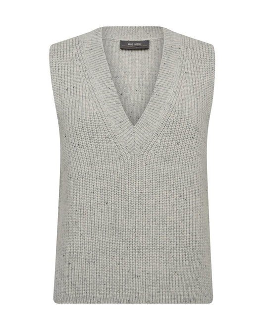 Mos Mosh Zhara Thyra Knit Vest Light Grey Melange