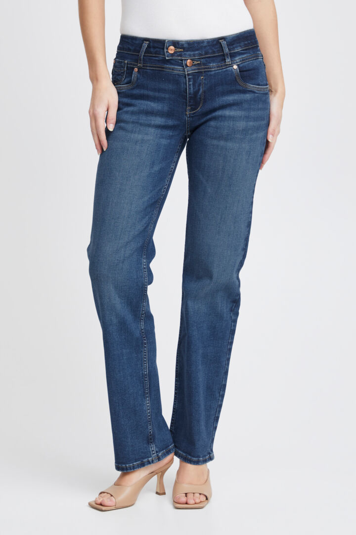 Pulz Anett Jeans Straight Leg Medium Blue