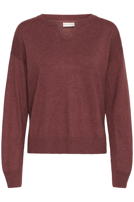 Pulz Sara Vneck Pullover Spiced Apple Melange