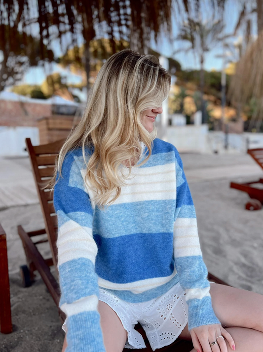 Rah Oslo Lexie Sweater Lurex Blue Combo