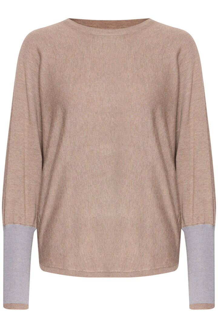 Pulz Sara Batwing Pullover Walnut Melange