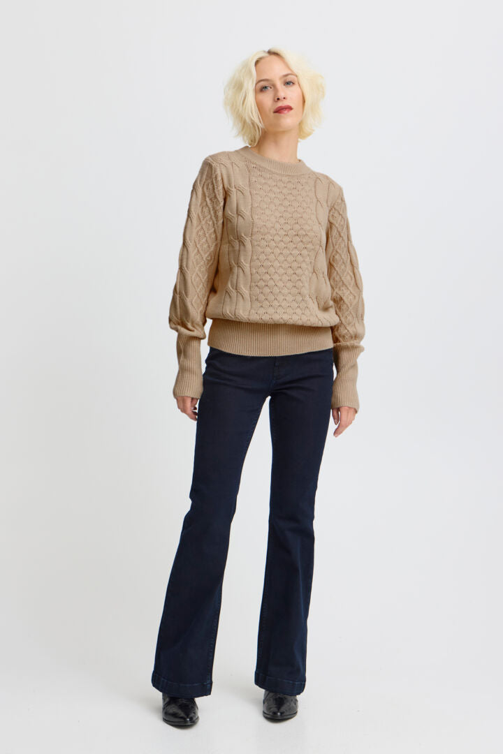 Pulz Tajana Pattern Pullover Irish Cream