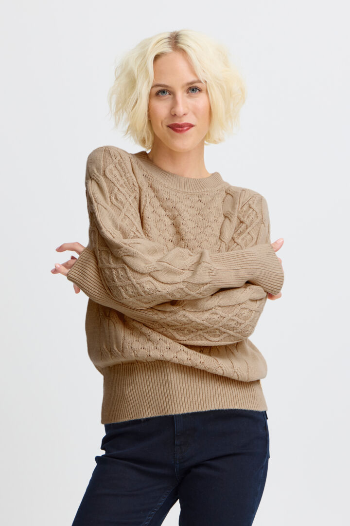 Pulz Tajana Pattern Pullover Irish Cream