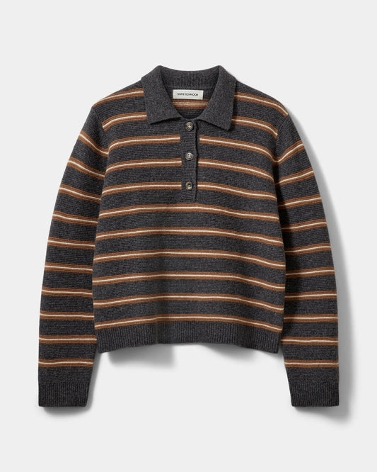 Sofie Schnoor Storma Striped Knit Dark Grey Melange