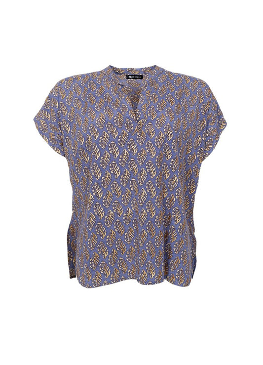 Black Colour Luna Andrea SS Blouse Blue Mist