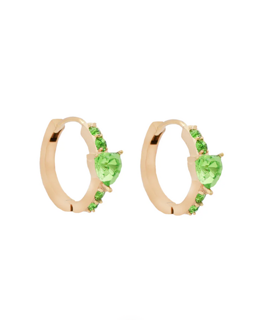 Farmhouse Camilla Øhrling Heart Hoop Earrings So Green