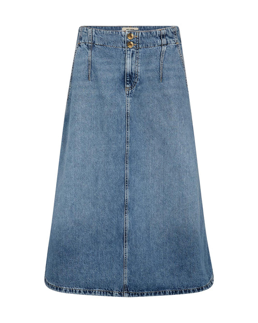 Mos Mosh Leala Denim Skirt Mid Blue