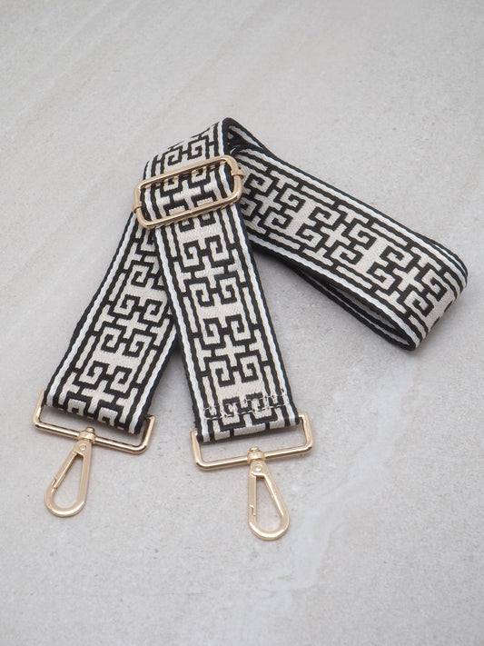 7-Days Veskestropp vevet sort/offwhite