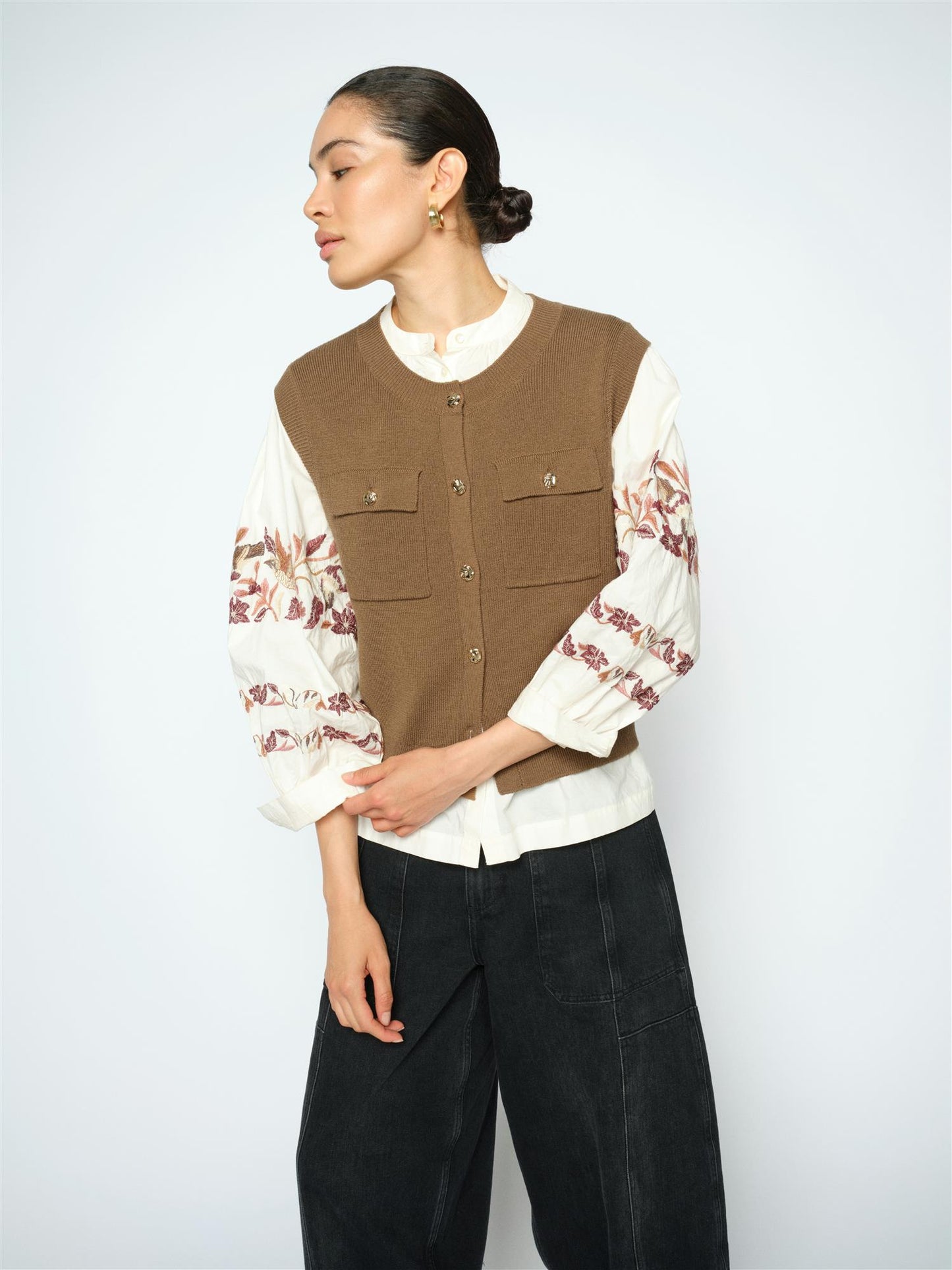 Mos Mosh Ayana Wool Knit Vest Dark Camel