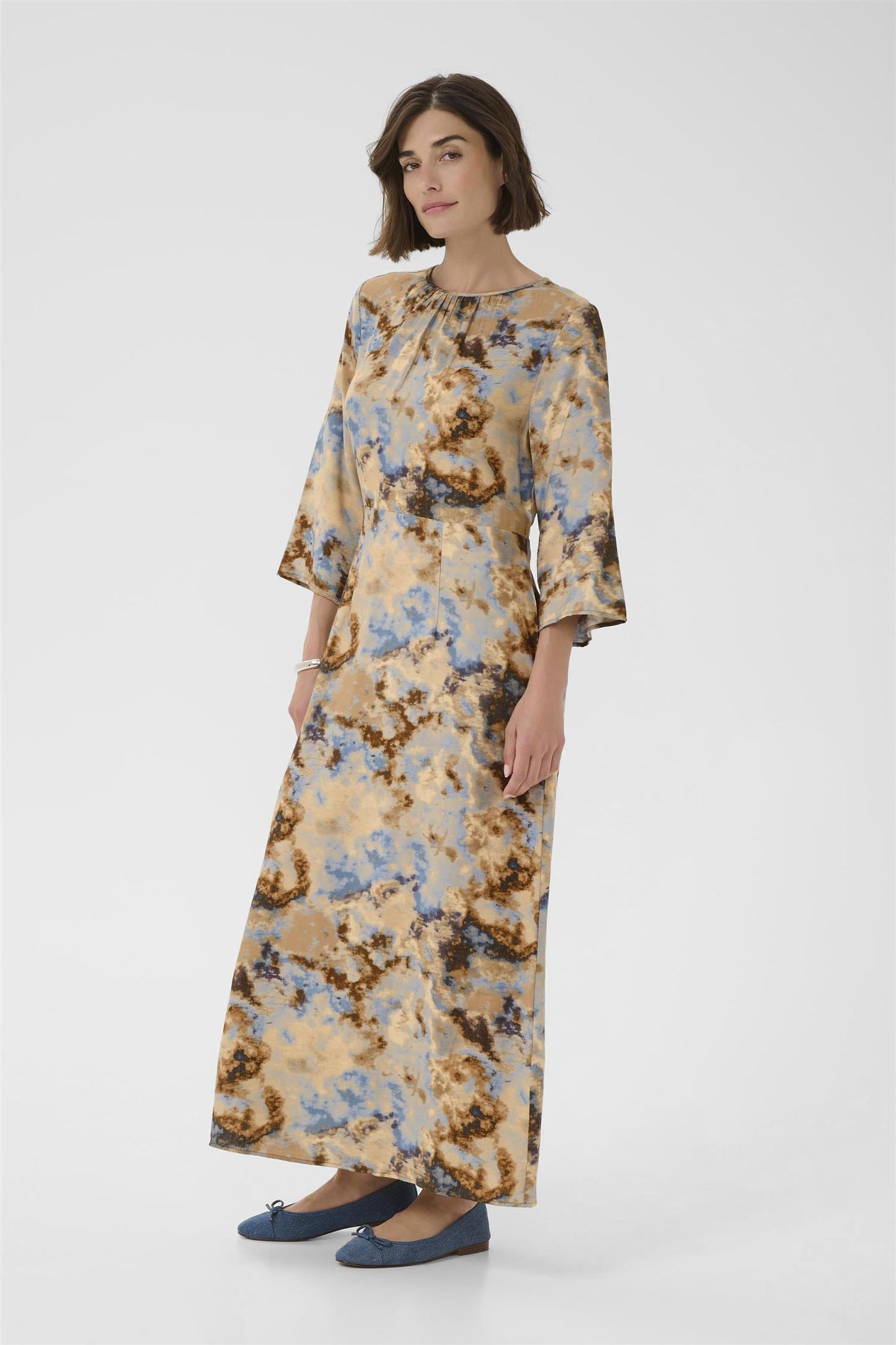 Culture Hizzy Greece Long Dress Brown/Blue