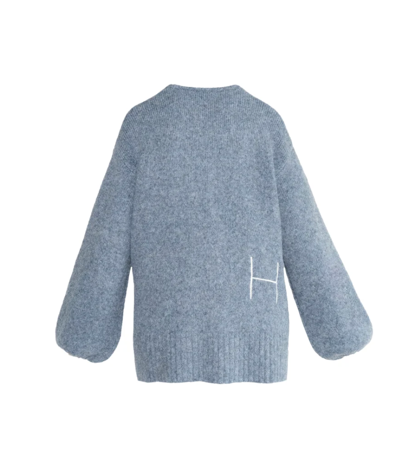 HÉST Sofie V-Neck Sweater Faded Denim